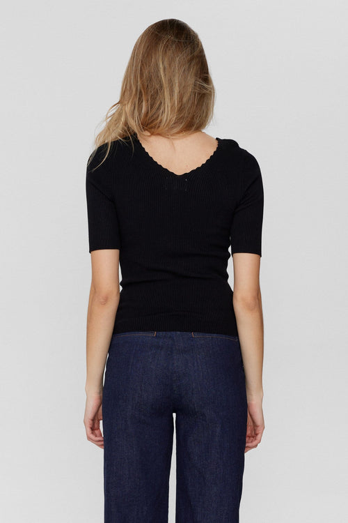 NUAYELET SS PULLOVER CROPPED - Caviar