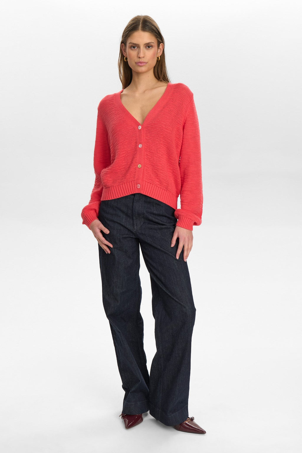NUMIRNA CROPPED CARDIGAN - Geranium