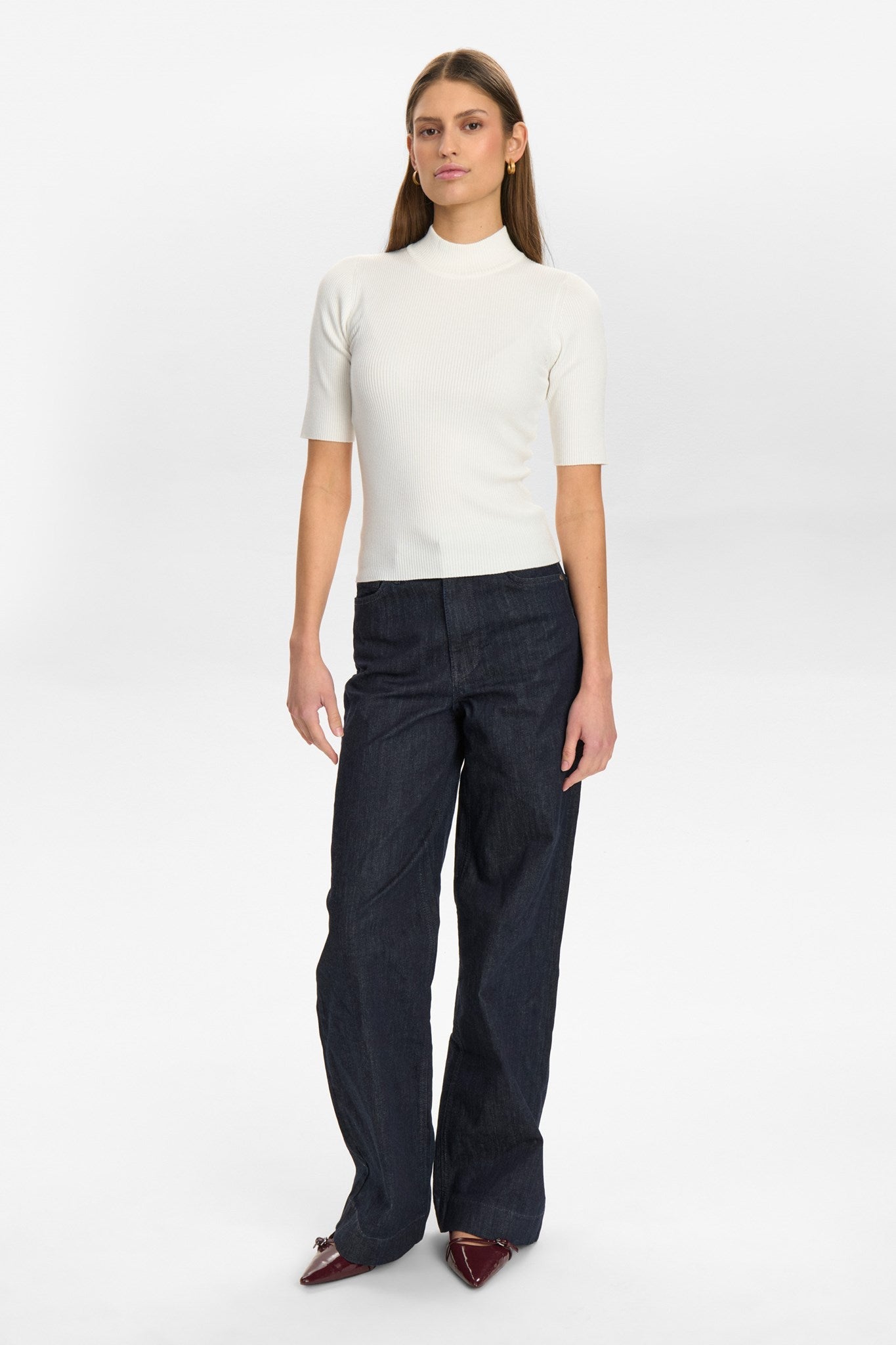 NUBIA SS PULLOVER CROPPED - Cloud Dancer