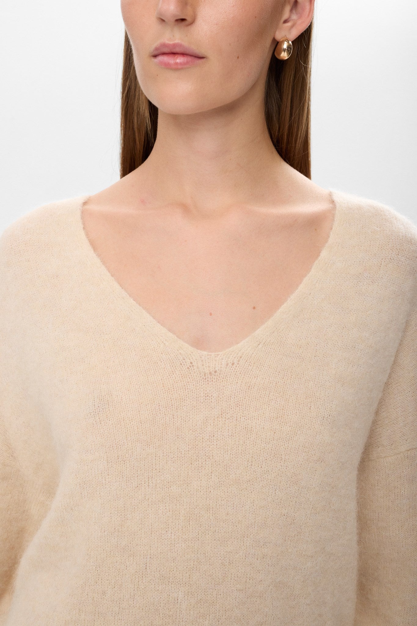 NURIETTE V-NECK PULLOVER  - Gray Morn
