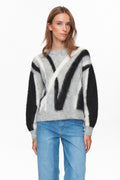NUSURI BRUSHED PATTERN PULLOVER - Light grey mel