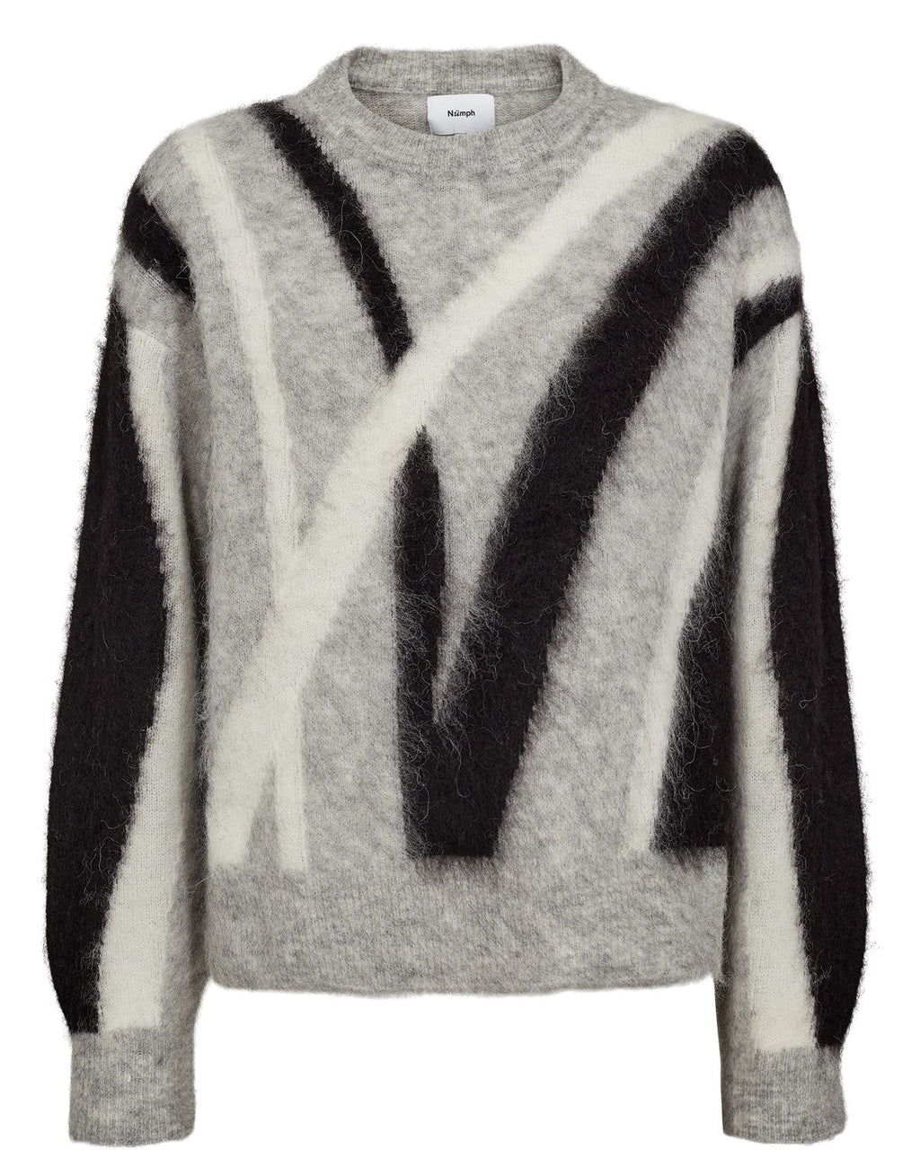 NUSURI BRUSHED PATTERN PULLOVER - Light grey mel
