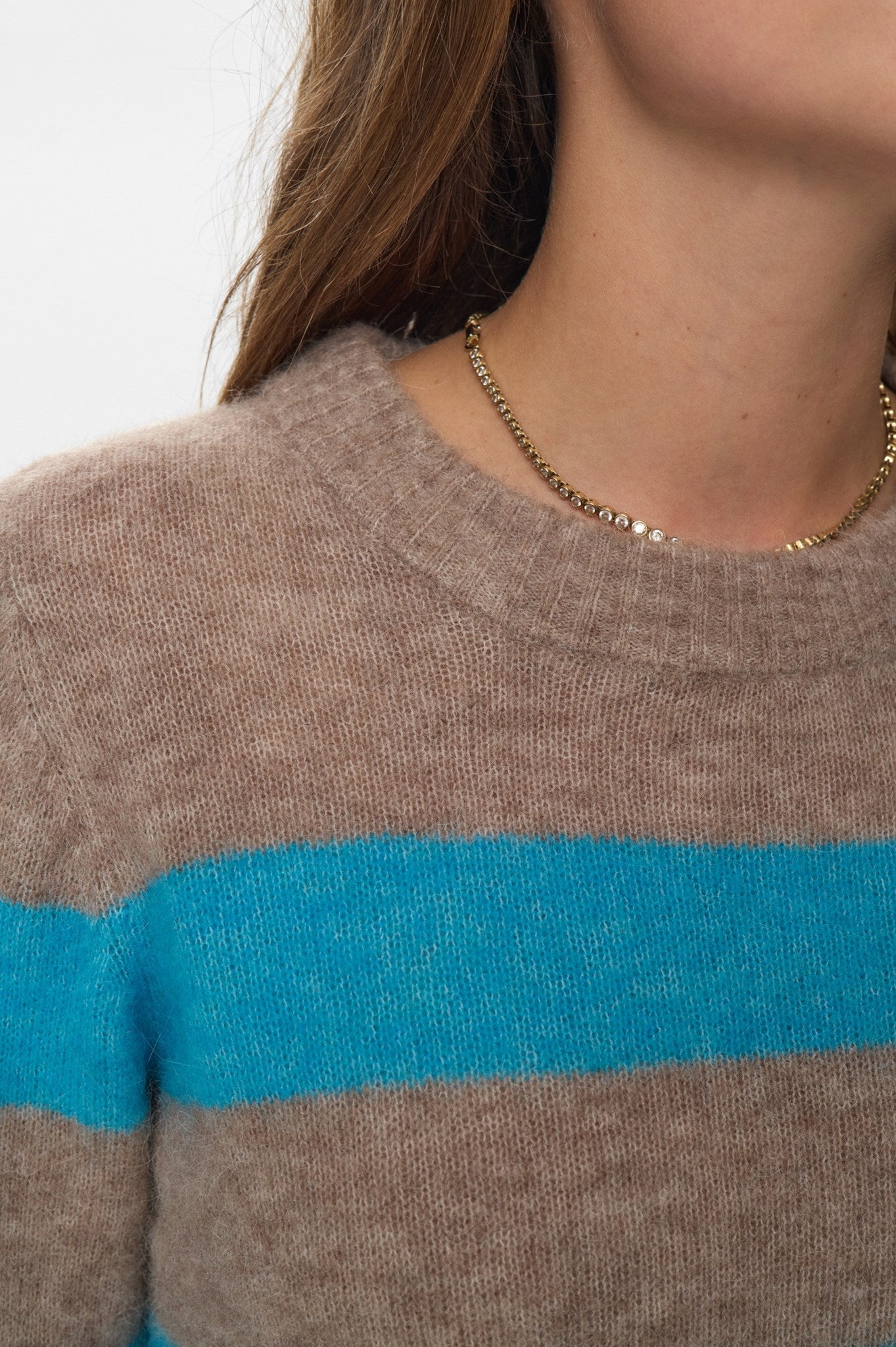 NURIETTE WIDE STRIPE PULLOVER - Aquarius
